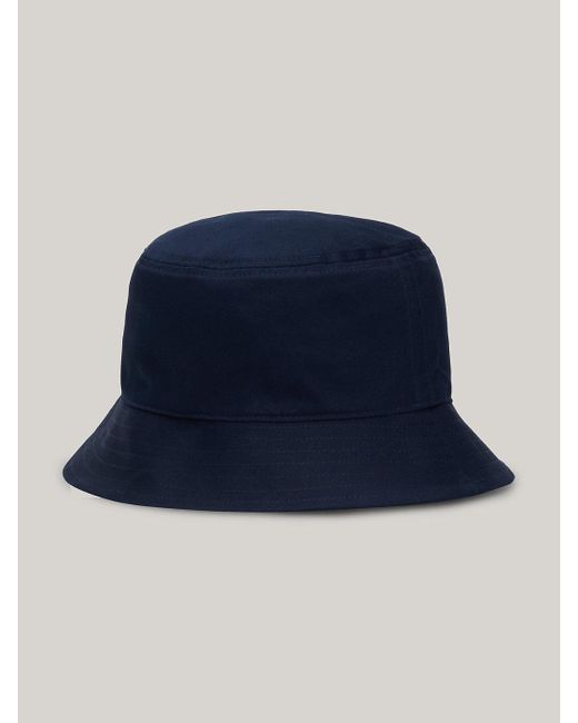 Tommy Hilfiger Blue Logo Embroidery Bucket Hat for men