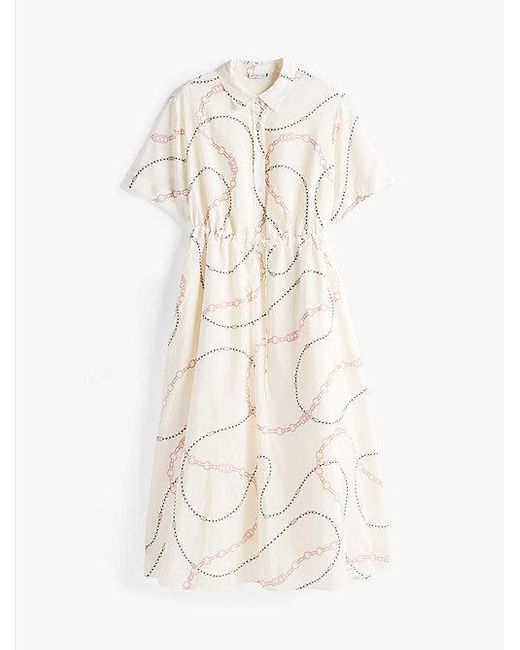 Tommy Hilfiger Natural Curve Maxi-Hemdkleid Mit Print