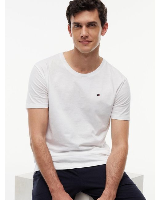 Tommy Hilfiger White 3-Pack Signature Jersey Lounge T-Shirts for men