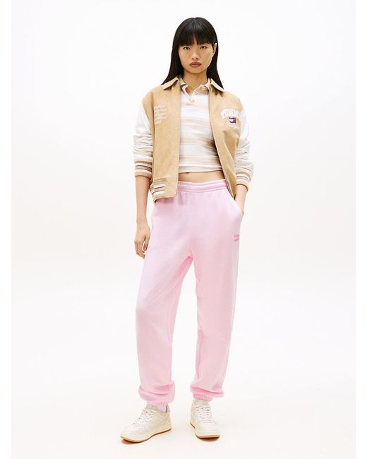 Tommy Hilfiger Pink Tommy Badge Relaxed Cuffed Leg Joggers