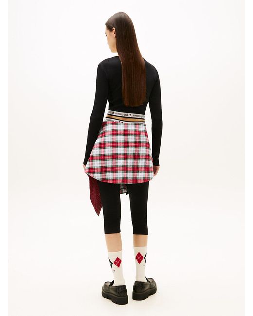 Tommy Hilfiger Black Tommy Girl Extra Slim Knit Cropped Long Sleeve Top