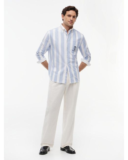 Tommy Hilfiger Blue Classic Fit Crest Embroidery Oxford Shirt for men