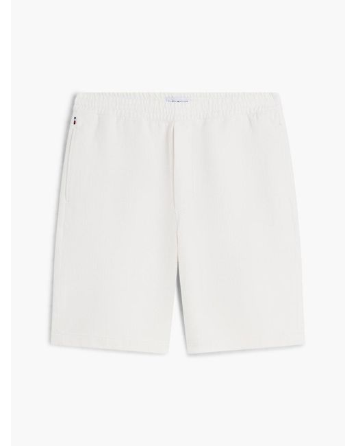 Tommy Hilfiger White Woven Structured Relaxed Fit Shorts for men