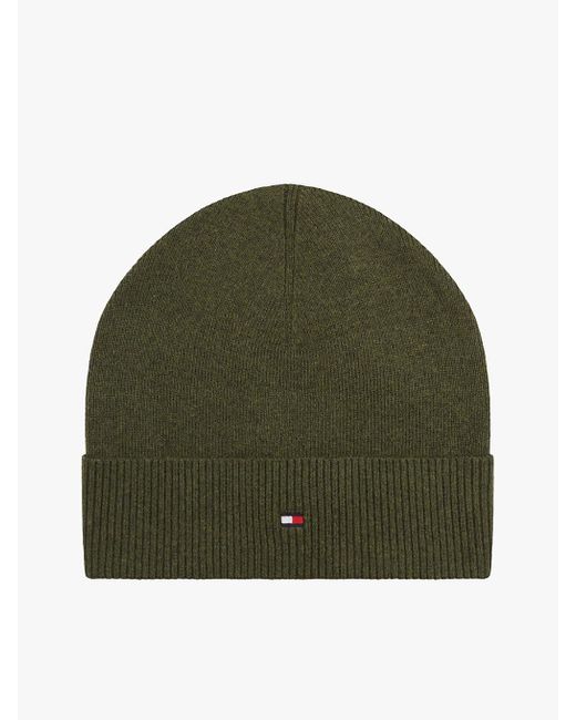 Berretto Leggero Con Cashmere E Bandierina di Tommy Hilfiger in Green da Uomo