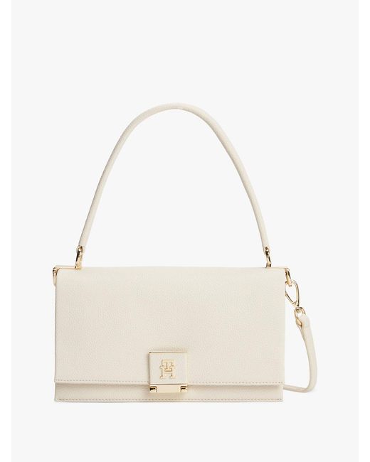 Tommy Hilfiger Natural Th Monogram Flap Crossbody Bag