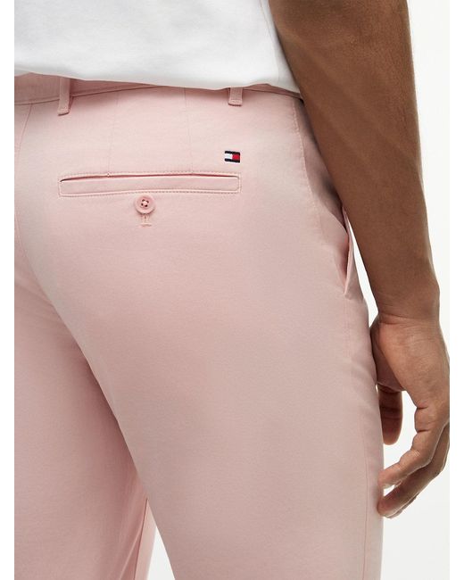 Tommy Hilfiger Pink Denton Slim Straight Twill Chinos for men