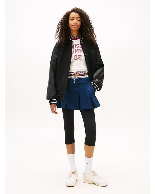 Tommy Hilfiger Gray Relaxed Varsity Jacket With Wool