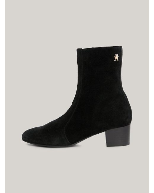 Tommy Hilfiger Black Th City Suede Low Boots