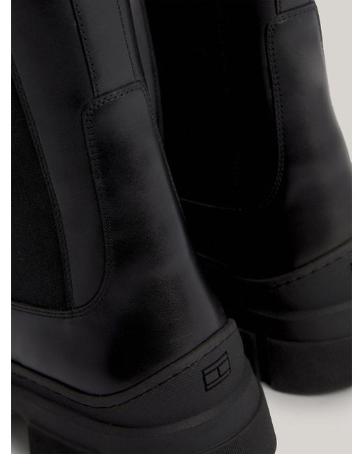 Tommy Hilfiger Black Essential Leather Chelsea Boots