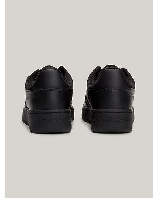 Tommy Hilfiger Essential Retro Leren Sneaker Met Chunky Zool in het Black