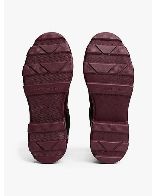 Tommy Hilfiger Purple Knöchelhoher Regenstiefel Mit Warmem Futter