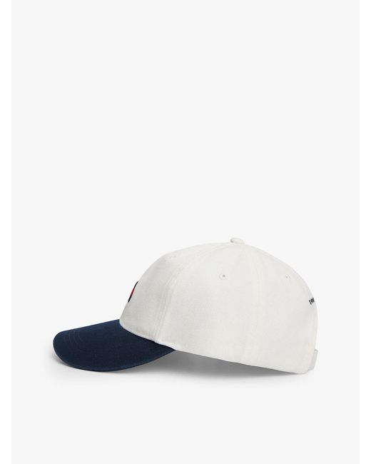 Tommy Hilfiger White Heritage Logo Washed Baseball Cap for men