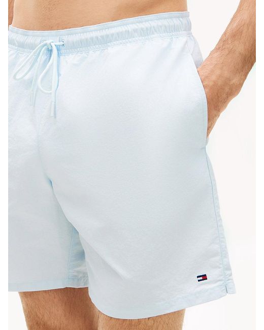 Tommy Hilfiger White Essential Flag Long Length Swim Shorts for men