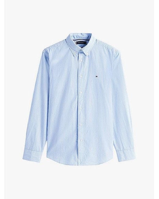 Tommy Hilfiger Regular Fit Poplin Overhemd Met Ginghamruit in het Blue voor heren