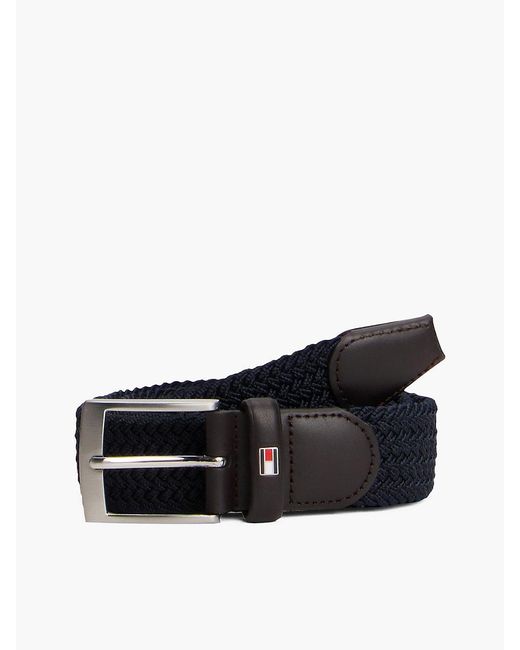 Cintura Adan Con Cinghia Elastica Intrecciata di Tommy Hilfiger in Black da Uomo