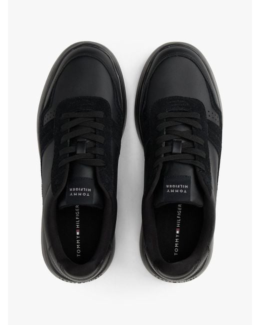 Baskets En Cuir À Semelle Finement Crantée Tommy Hilfiger pour homme en coloris Black