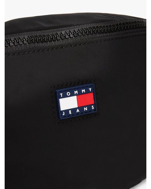 Tommy Hilfiger Black Rubberised Logo Bum Bag for men