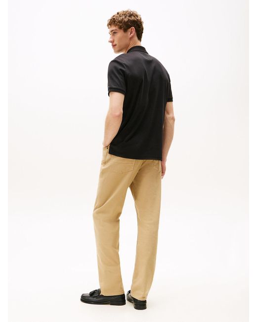 Polo Coupe Standard À Zip Emblématique Tommy Hilfiger pour homme en coloris Black