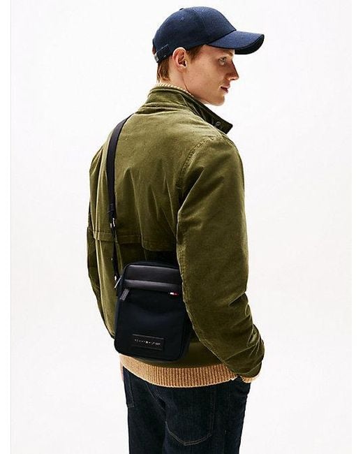 Tommy Hilfiger Crossbody Reportertas Met Logopatch in het Black voor heren