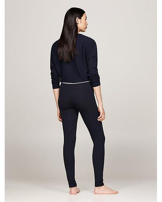 Tommy Hilfiger Hilfiger Monotype Legging Met Logotailleband in het Blue