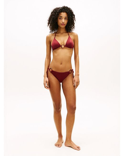 Tommy Hilfiger Orange Tortoiseshell Ring Slim Triangle Bikini Top
