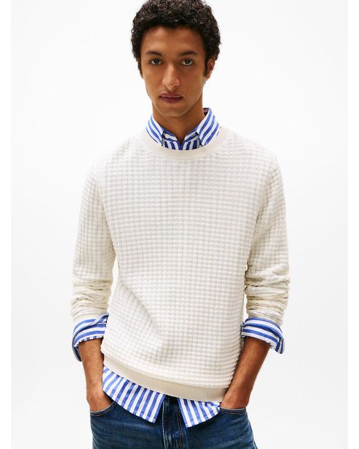 Pullover Smart Casual di Tommy Hilfiger in White da Uomo