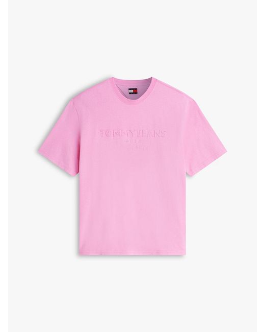 Tommy Hilfiger Pink Classic Tonal Logo Oversized T-Shirt for men