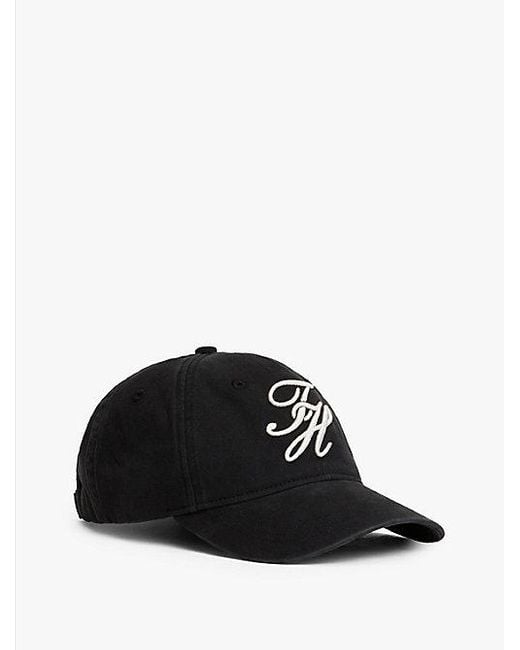 Gorra De Béisbol Con Logo Bordado Tommy Hilfiger de color Black