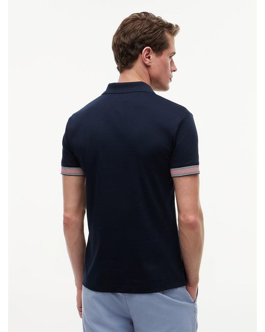 Tommy Hilfiger Blue Slim Fit Fluid Cotton Polo Shirt for men