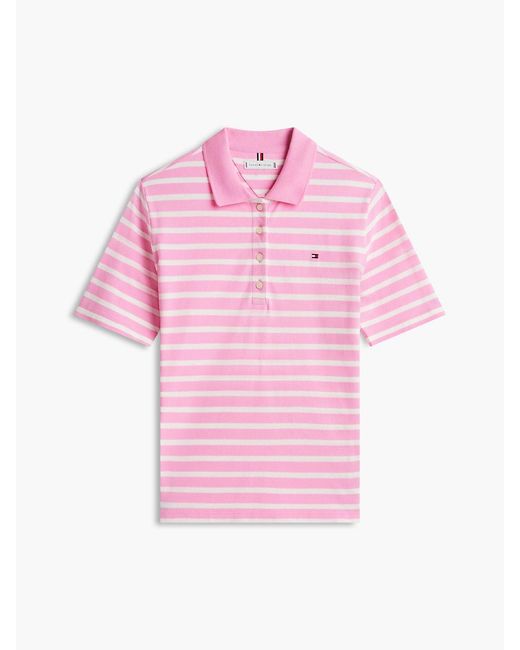 Tommy Hilfiger Pink 1985 Regular Fit Pique Polo Shirt