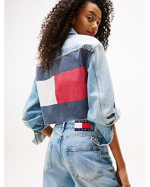 Vaqueros Ajustados De Pernera Recta Y Talle Alto Tommy Hilfiger de color Blue