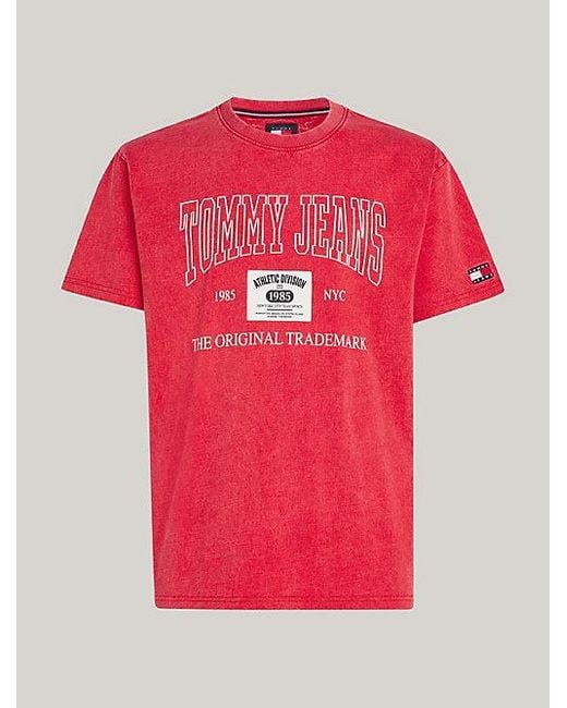 Camiseta con logo de los archivos de Tommy Tommy Hilfiger de hombre de color Red
