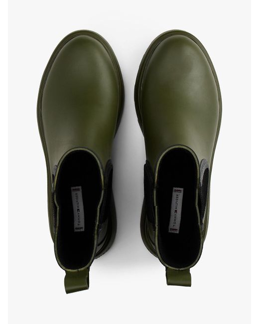 Bottines De Pluie Fourrées À Semelle Crantée Tommy Hilfiger en coloris Green