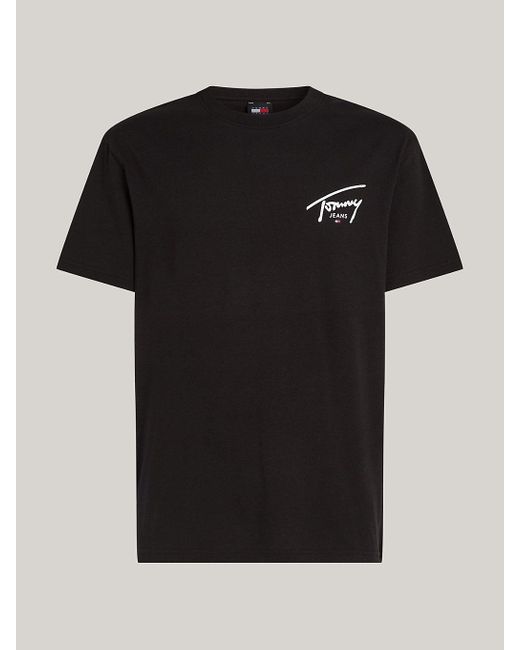 Tommy Hilfiger Black Signature Logo Crew Neck T-shirt for men