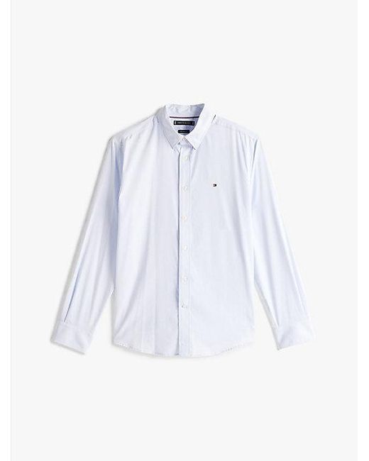 Camisa De Corte Regular Con Microestampado Tommy Hilfiger de hombre de color White