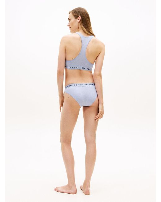 Tommy Hilfiger Blue Heritage Logo Underband Racerback Bralette