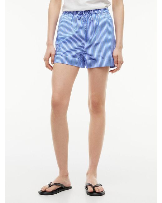 Tommy Hilfiger Blue Poplin Wide Leg Shorts