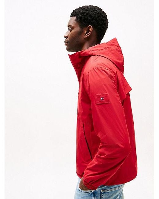 Tommy Hilfiger Jack Met Capuchon En Logopatch in het Red voor heren