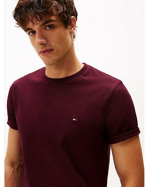 Tommy Hilfiger T-Shirt Met Ronde Hals En Geborduurde Vlag in het Multicolor voor heren