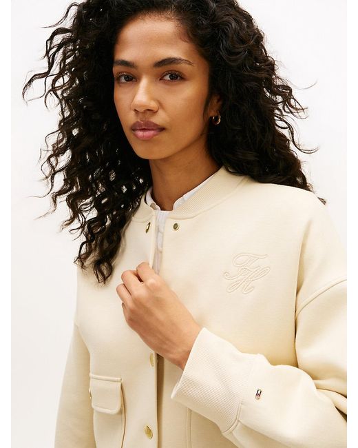 Tommy Hilfiger Natural Tone Button Interlock Knit Relaxed Cardigan