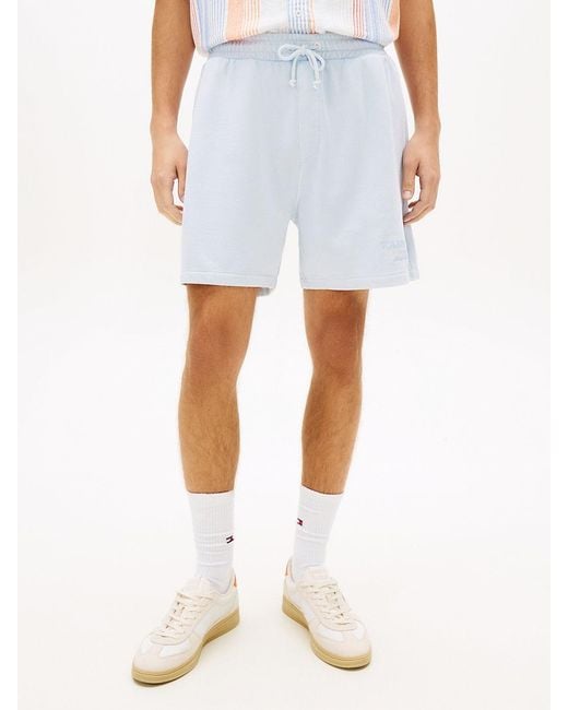 Tommy Hilfiger Blue Classic Tonal Logo Embroidery Sweat Shorts for men
