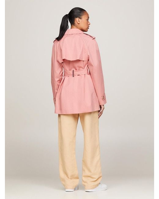 Trench-coat court déperlant Tommy Hilfiger en coloris Pink