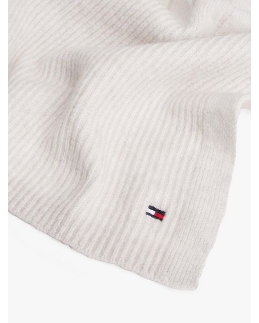 Écharpe Douce En Laine À Drapeau Tommy Tommy Hilfiger en coloris White