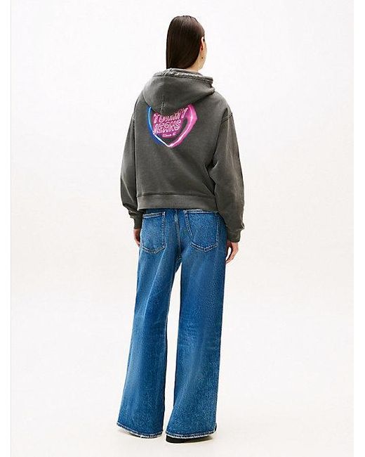 Sudadera Holgada Con Capucha Y Gráfico Tommy Hilfiger de color Gray