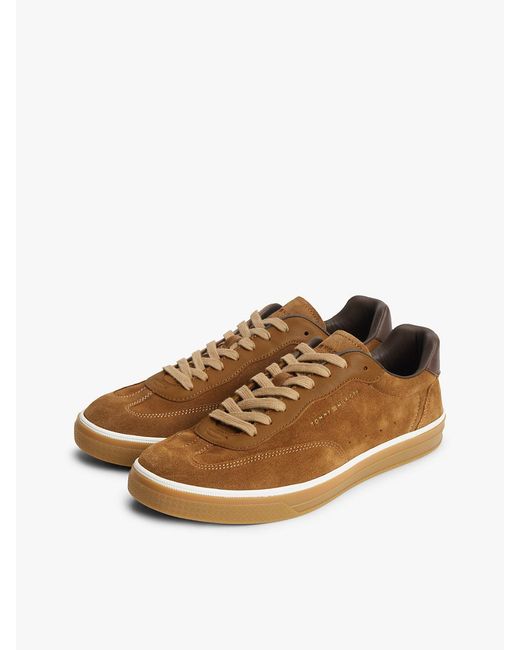 Tommy Hilfiger Brown Luxe Suede Trainers for men