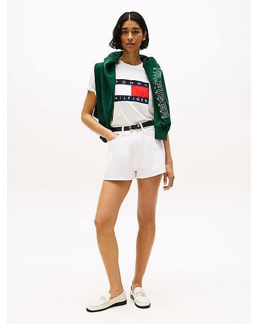 Tommy Hilfiger Hilfiger Sailing T-Shirt Met Vlagbadge in het White