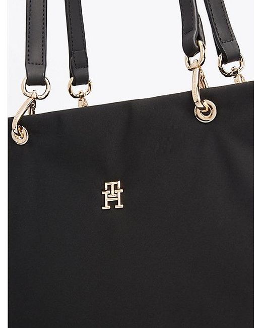 Tommy Hilfiger Black Tote-Bag Mit Th-Monogramm-Emblem