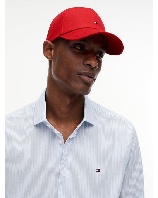 Tommy Hilfiger Red Hilfiger Flag Embroidery Baseball Cap for men
