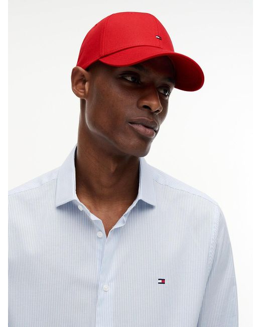 Tommy Hilfiger Red Hilfiger Flag Embroidery Baseball Cap for men