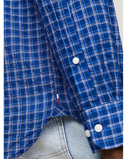 Tommy Hilfiger Regular Overhemd Met Microruit in het Blue voor heren